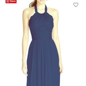 Short Lace Mesh Dress with Halter Neckline